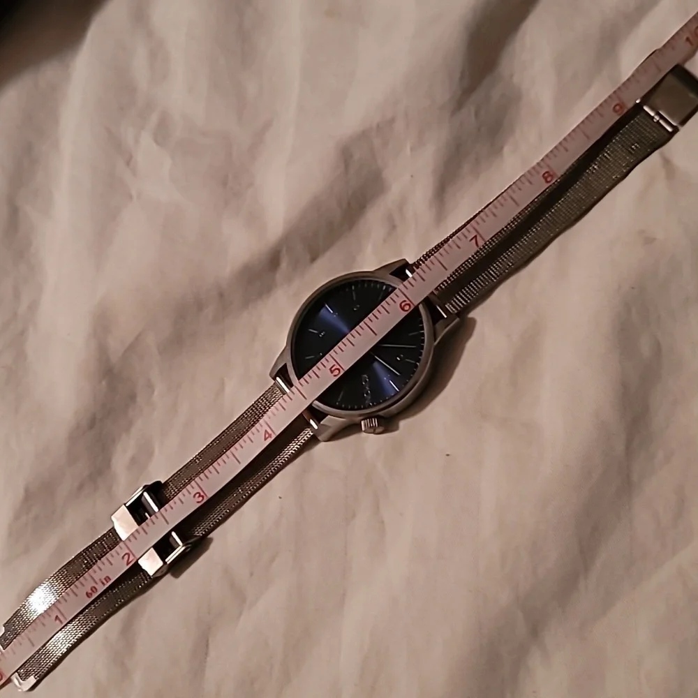 Komono The Winston Royale Mens Minimalist Watch Cobalt Blue Face Mesh Band‎